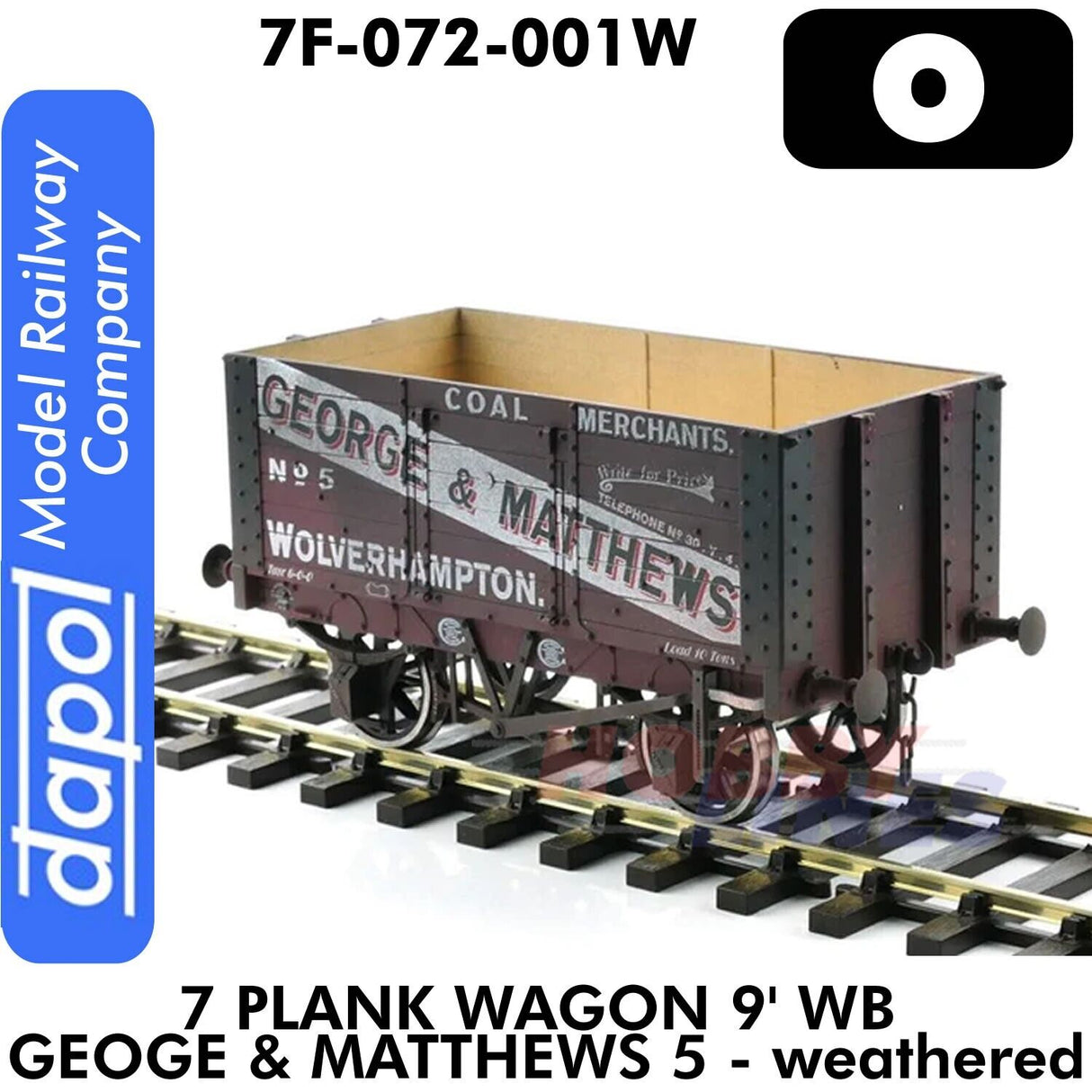 7 Plank Wagon 9' WB George & Matthews 5 - Weathered | Dapol | 7F-072-001W
