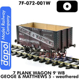 7 Plank Wagon 9' WB George & Matthews 5 - Weathered | Dapol | 7F-072-001W