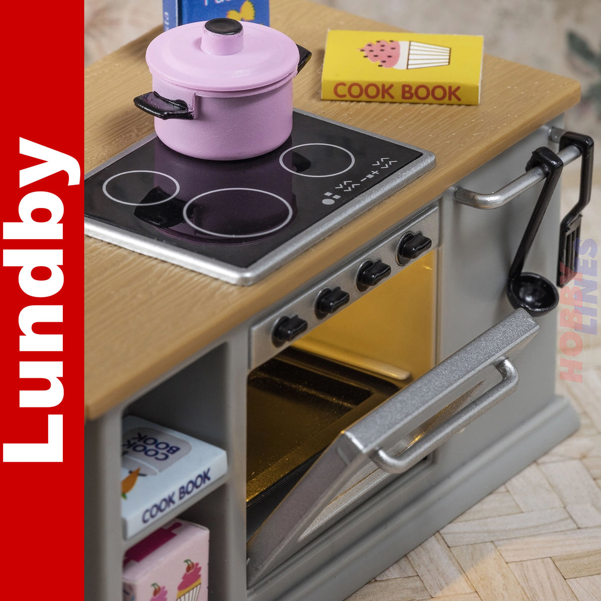 KITCHEN COOKER & FRIDGE with Lighting LUNDBY Doll House Furniture 60-6055-00