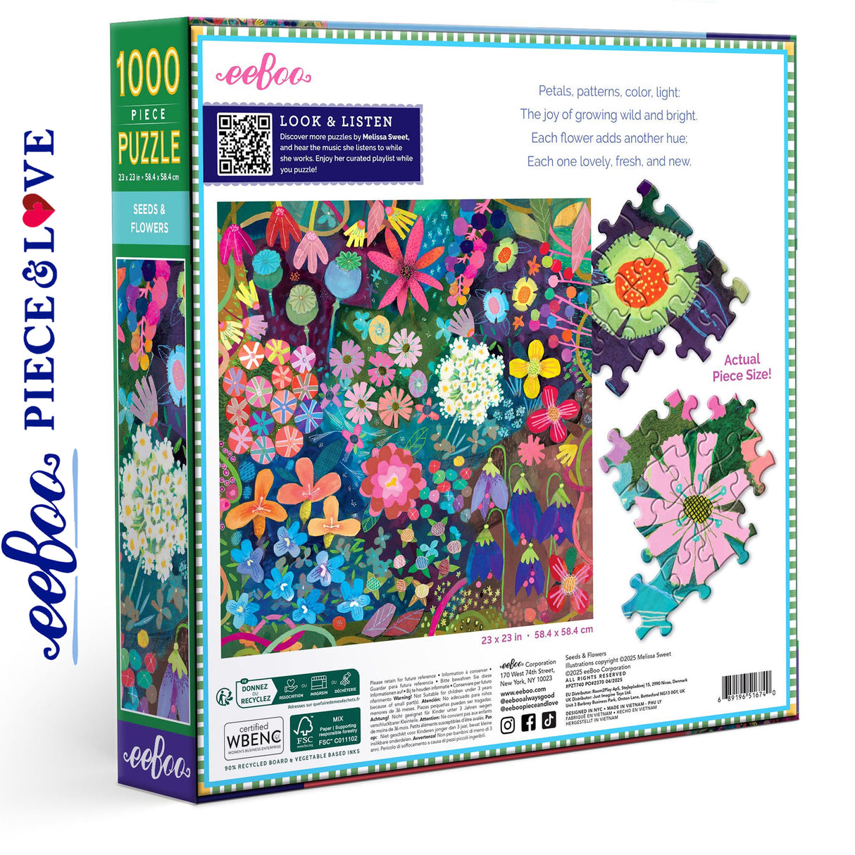 Seeds & Flowers 1000 pc Puzzle | eeBoo |PZT740