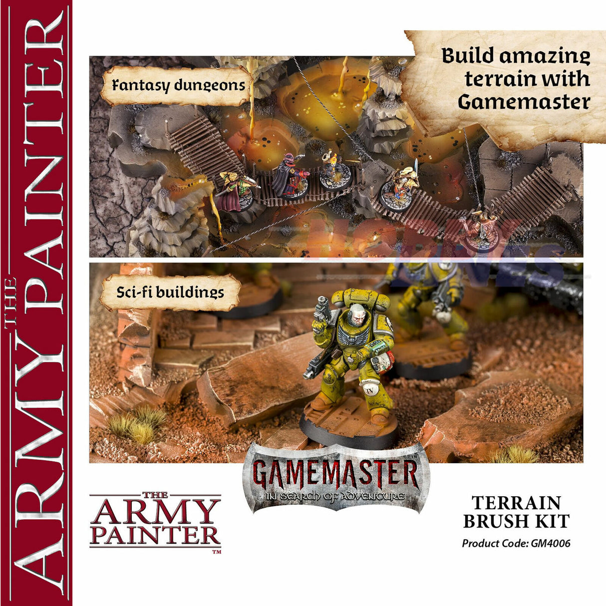 GAMEMASTER TERRAIN BRUSH KIT 4 top quality brushes The Army Painter GM4006P