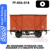 BR Standard Plywood Van Diagram 213 Bauxite B764481 | Dapol | 7F-056-018