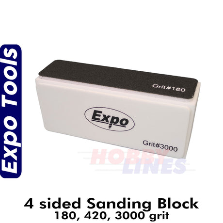 4 Sided Sanding Block - 180, 420, 3000 Grit | Expo Tools | 70241