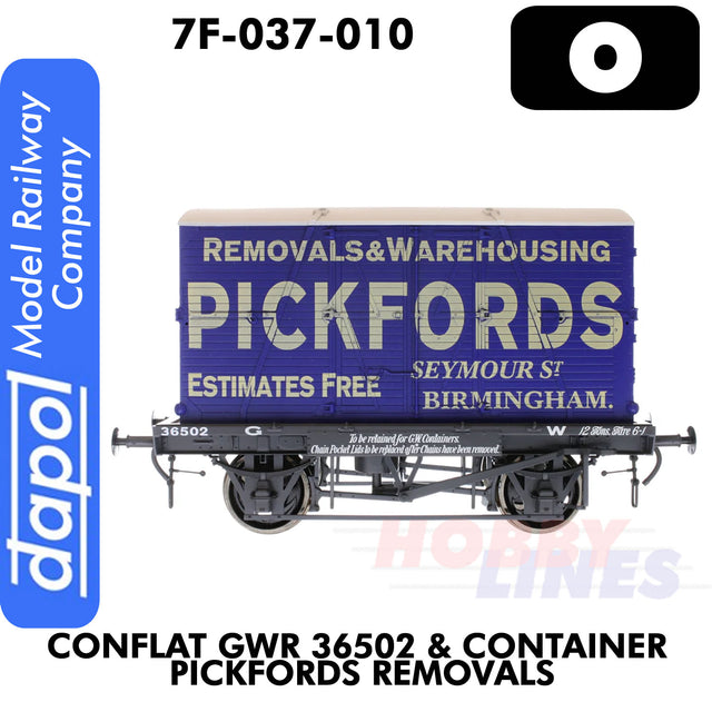 Conflat GWR 3650W & Container Pickfords Removals - Wagon | Dapol | 7F-037-010