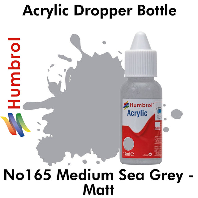Acrylic Dropper  - No.165 Medium Sea Grey - Matt | Humbrol | DB0165