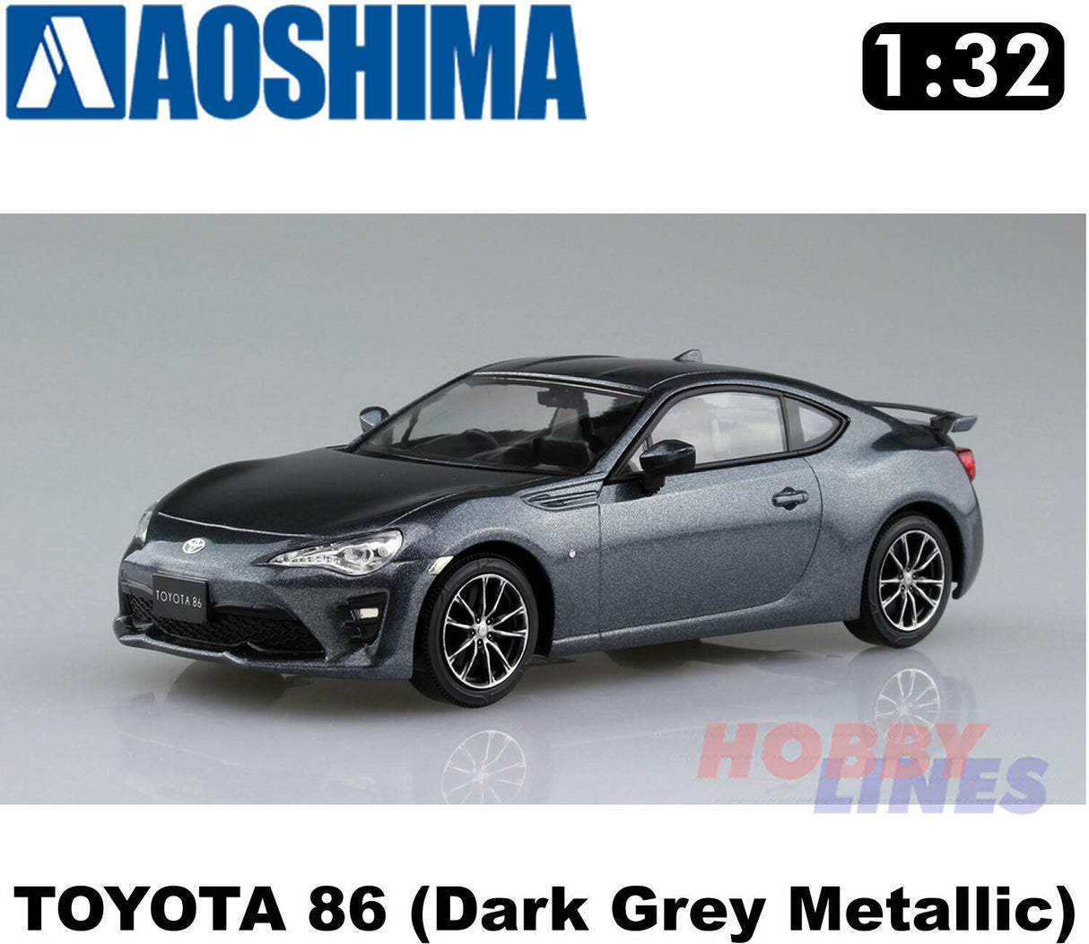 Toyota GT86 (Dark Grey Metallic) Snap Together GT 86 1:32 scale kit Aoshima 0559