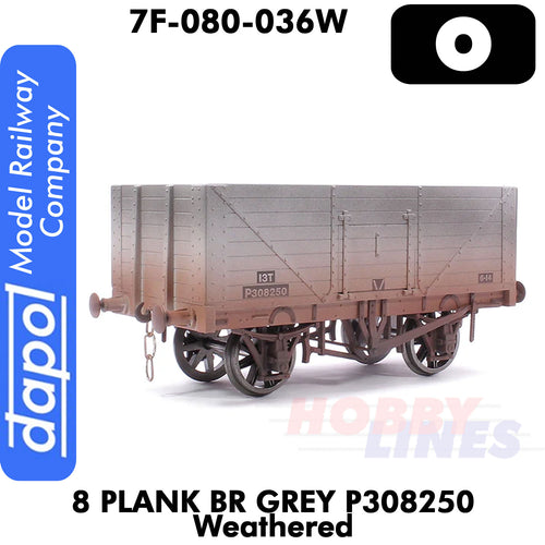 8 Plank BR Grey P308250 Weathered 1:43 O gauge Dapol 7F-080-036W