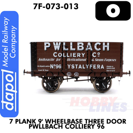 7 Plank 9' Wagon Three Door Pwllbach Colliery 96  | Dapol | 7F-073-013
