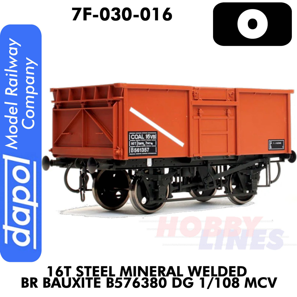16T Steel Mineral Welded BR Bauxite B576380 DG 1/108 MCV | Dapol | 7F-030-016