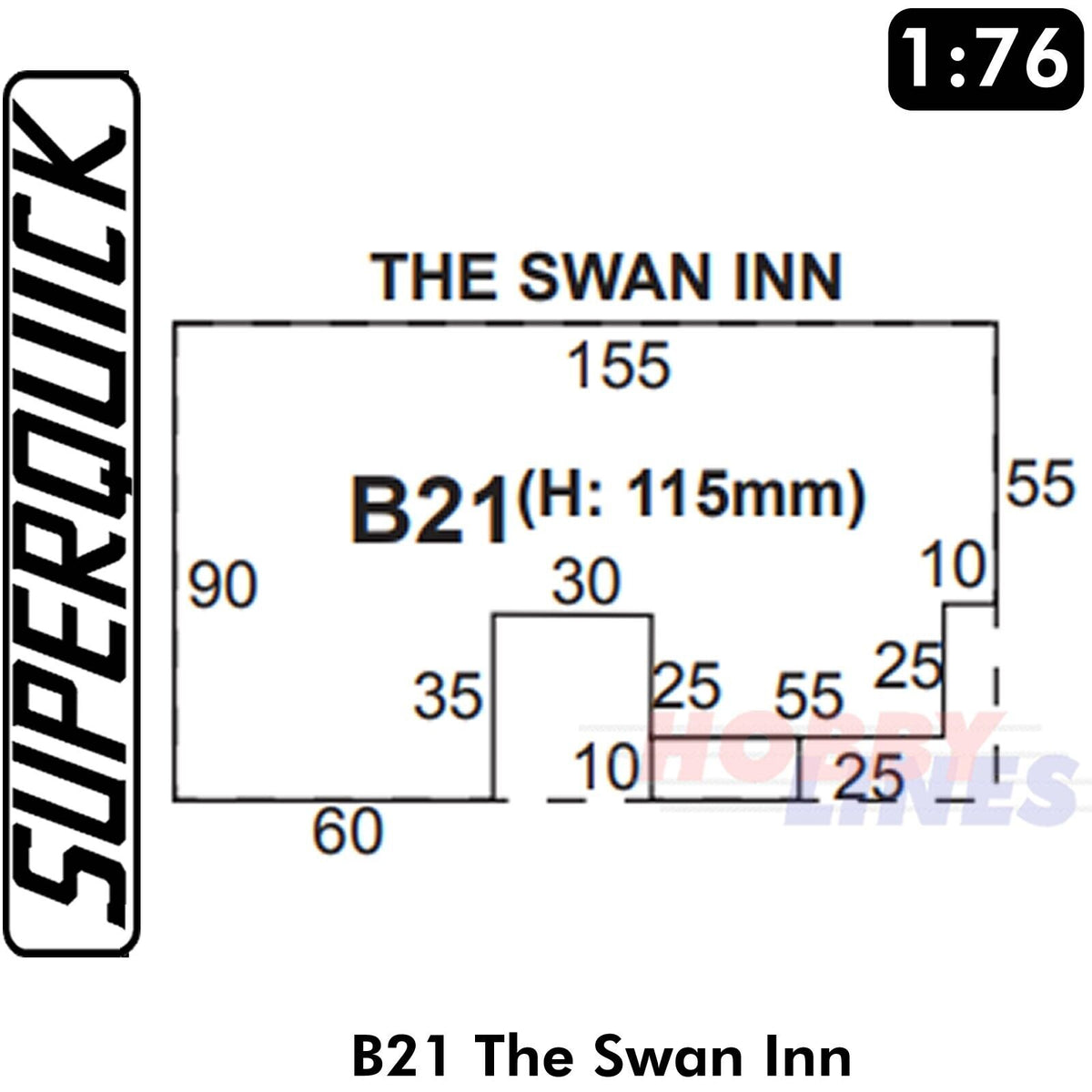 Pub SWANN INN 1:72 Scale OO HO Gauge Railways Building Series B B21 SuperQuick
