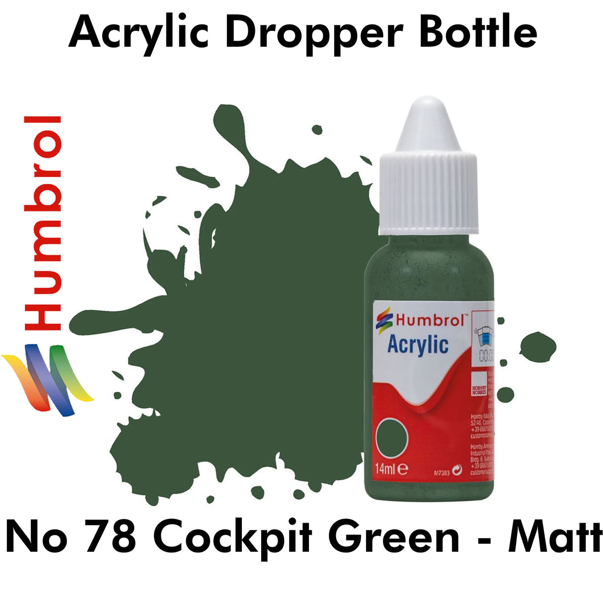 Acrylic Dropper - No.78 Cockpit Green - Matt | Humbrol | DB0078