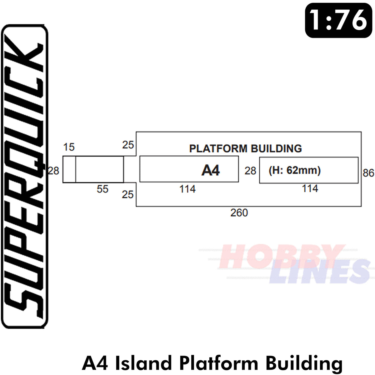 ISLAND PLATFORM BUILDING A4 1:72 OO HO Railway Building Series A A04 SuperQuick