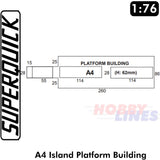 ISLAND PLATFORM BUILDING A4 1:72 OO HO Railway Building Series A A04 SuperQuick