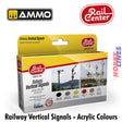 Rail Center - Vertical Signals Set - Acrylic Paint - 6 x 17ml | Ammo by Mig Jimenez | AMMO.R-1033