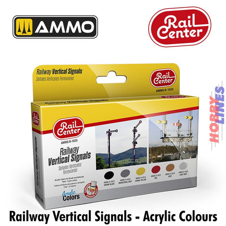 Rail Center - Vertical Signals Set - Acrylic Paint - 6 x 17ml | Ammo by Mig Jimenez | AMMO.R-1033