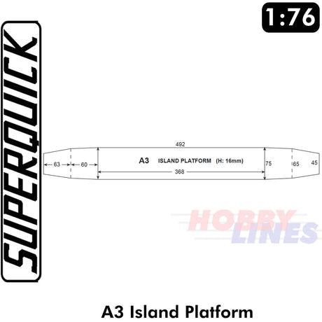 ISLAND PLATFORM A3 1:72 OO HO Gauge Railways Building Series A A03 SuperQuick