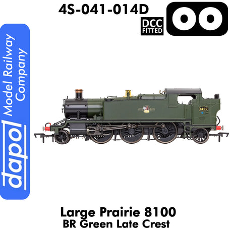 LARGE PRAIRIE 8100 BR Late Crest Steam Locomotive DCC Fitted | Dapol | 4S-041-014D