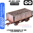 5 plank J.O. Vinter 10' Wheelbase - Weathered  | Dapol | 4F-051-020