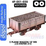 5 plank J.O. Vinter 10' Wheelbase - Weathered  | Dapol | 4F-051-020
