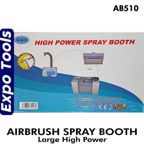 Airbrush SPRAY BOOTH High Power Large Portable w. Built in LED Light Expo AB510