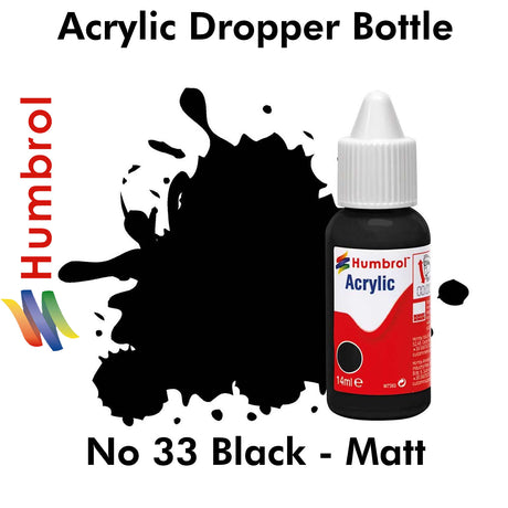  Acrylic Dropper - No 33 Black - Matt | Humbrol | DB0033
