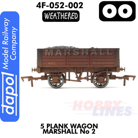 5 Plank Wagon Marshall No 2 - Weathered |  Dapol | 4F-052-002
