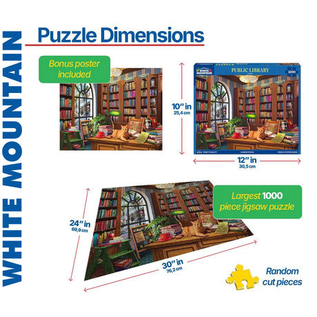 Public Library - 1000pc Puzzle | White Mountain | 2154pz