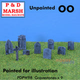 Gravestones x 9 - Unpainted | P&D Marsh  | PW98