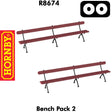 OO Gauge Bench Pack 2 Wood & Iron - 1:76 Scale | Hornby | R8764