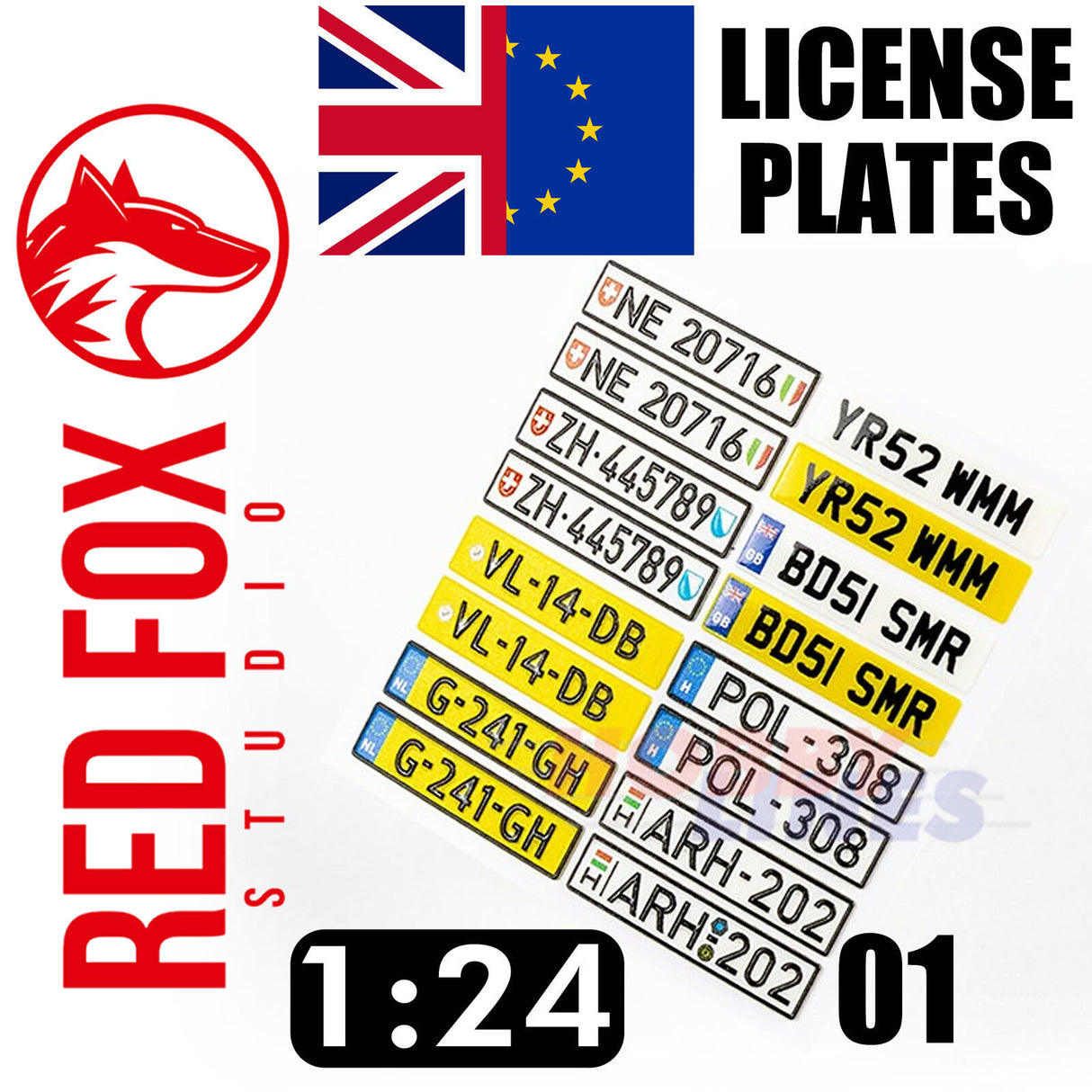 1/24 European Lincense plates vol.01