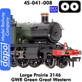 LARGE PRAIRIE 3146 GWR DCC Ready Steam Locomotive | Dapol |  4S-041-008