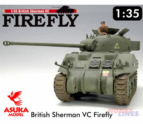 BRITISH SHERMAN VC FIREFLY 1:35 scale model WWII Tank kit ASUKA 35009