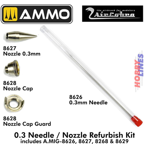 AIRCOBRA Airbrush Spare Parts - 4 piece set | Ammo by Mig Jimenez | MIG8630