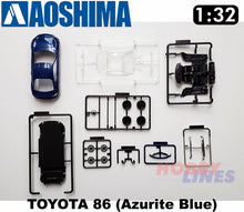 Load image into Gallery viewer, Toyota GT86 (Azurite Blue) Snap Together GT 86 1:32 scale kit Aoshima 05598
