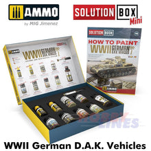 Load image into Gallery viewer, WWII German DAK Vehicles SOLUTION BOX Mini Paint Weathering Ammo Mig AMIG7902
