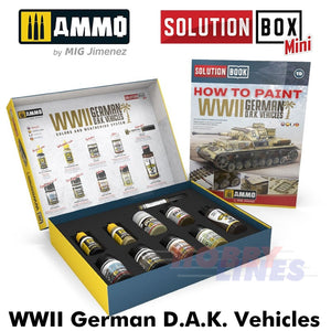 WWII German DAK Vehicles SOLUTION BOX Mini Paint Weathering Ammo Mig AMIG7902