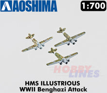 Load image into Gallery viewer, HMS ILLUSTRIOUS Aircraft Carrier WWII BENGHAZI ATTACK 1:700 kit AOSHIMA 05941

