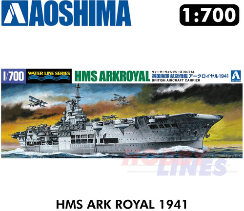 HMS Ark Royal 1941 WWII Aircraft Carrier Waterline 1:700 kit AOSHIMA 01018