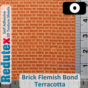 Redutex BRICK FLEMISH BOND O/1:43 Self Adhesive 3D Texture Sheets 043LD312