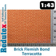 Redutex BRICK FLEMISH BOND O/1:43 Self Adhesive 3D Texture Sheets 043LD312