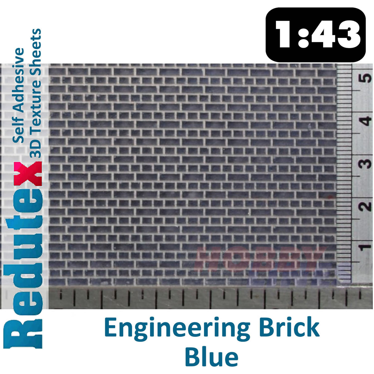 Redutex BENGINEERING BRICK Blue O/1:43 Self Adhesive 3D Texture Sheets 043LD814