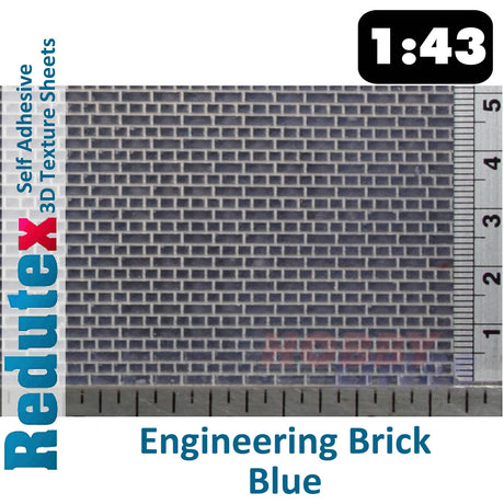 Redutex BENGINEERING BRICK Blue O/1:43 Self Adhesive 3D Texture Sheets 043LD814