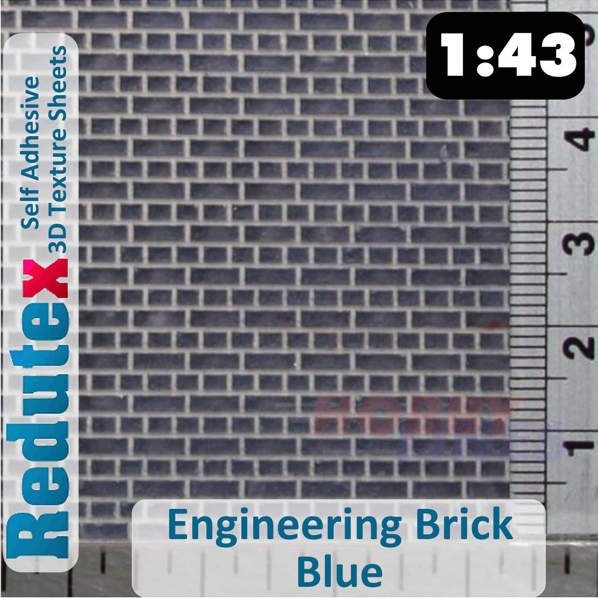 Redutex BENGINEERING BRICK Blue O/1:43 Self Adhesive 3D Texture Sheets 043LD814