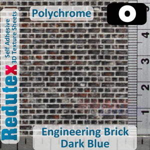 Redutex ENGINEERING BRICK Dark Blue Polychrome O/1:43 3D Texture Sheets 043LD824