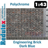 Redutex ENGINEERING BRICK Dark Blue Polychrome O/1:43 3D Texture Sheets 043LD824