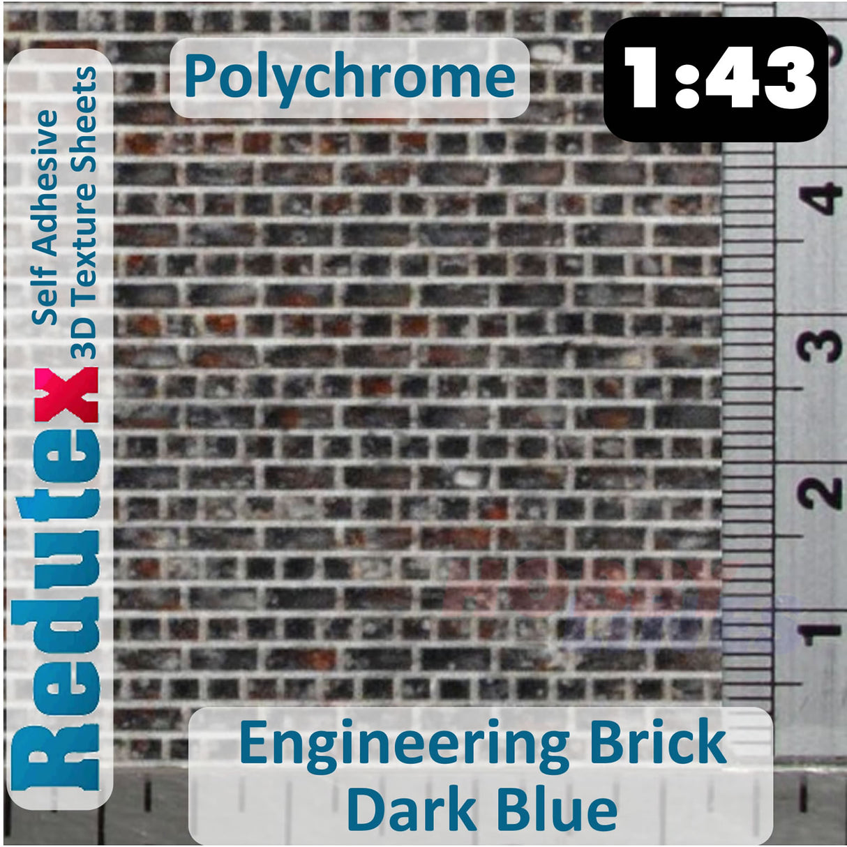 Redutex ENGINEERING BRICK Dark Blue Polychrome O/1:43 3D Texture Sheets 043LD824