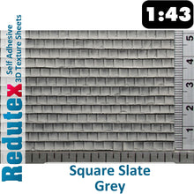 Load image into Gallery viewer, Redutex SQUARE SLATE Grey STANDARD 1:43 O 3D Self Adhesive Texture Sheet

