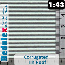 Load image into Gallery viewer, Redutex CORRUGATED TIN ROOF Lt Grey 1:43 O 3D Self Adhesive Texture Sheet
