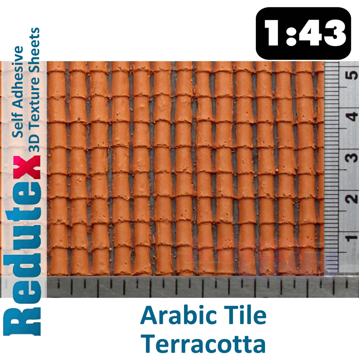 Redutex ARABIC TILE Terracotta O/1:43 Self Adhesive 3D Texture Sheets 043TA112