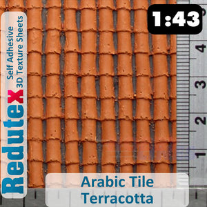 Redutex ARABIC TILE Terracotta O/1:43 Self Adhesive 3D Texture Sheets 043TA112